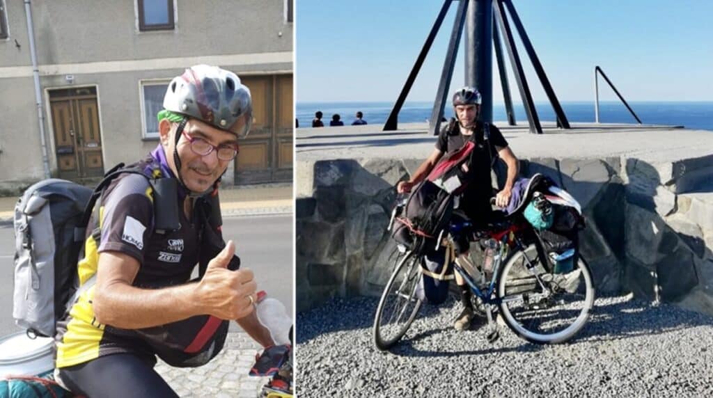 Michele Rapone viaggia in bici