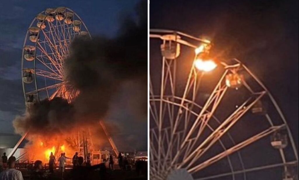 Lipsia, ruota panoramica va in fiamme