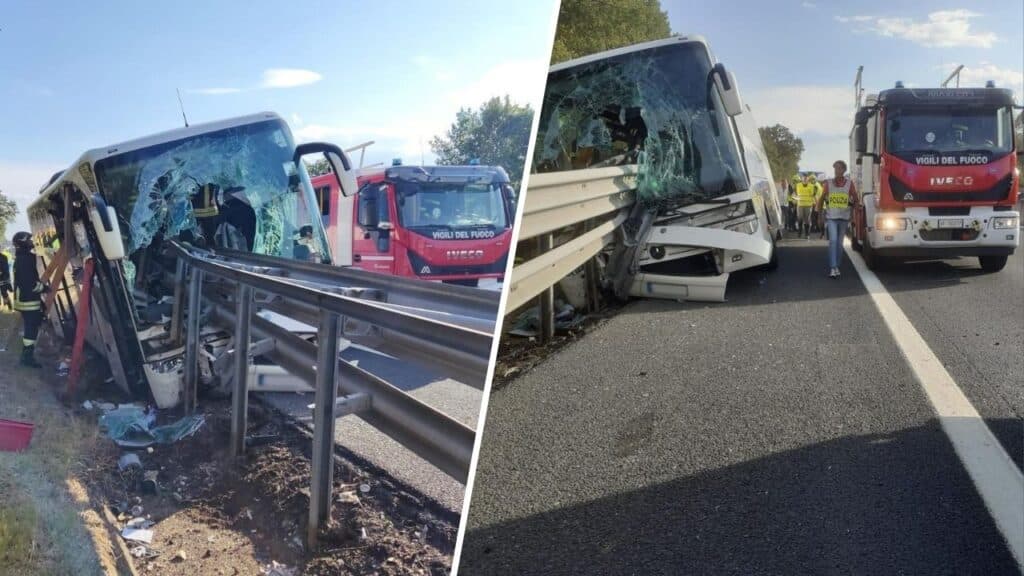 incidente a1 pullman turisti