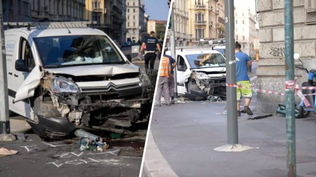 quattro travolti furgone milano