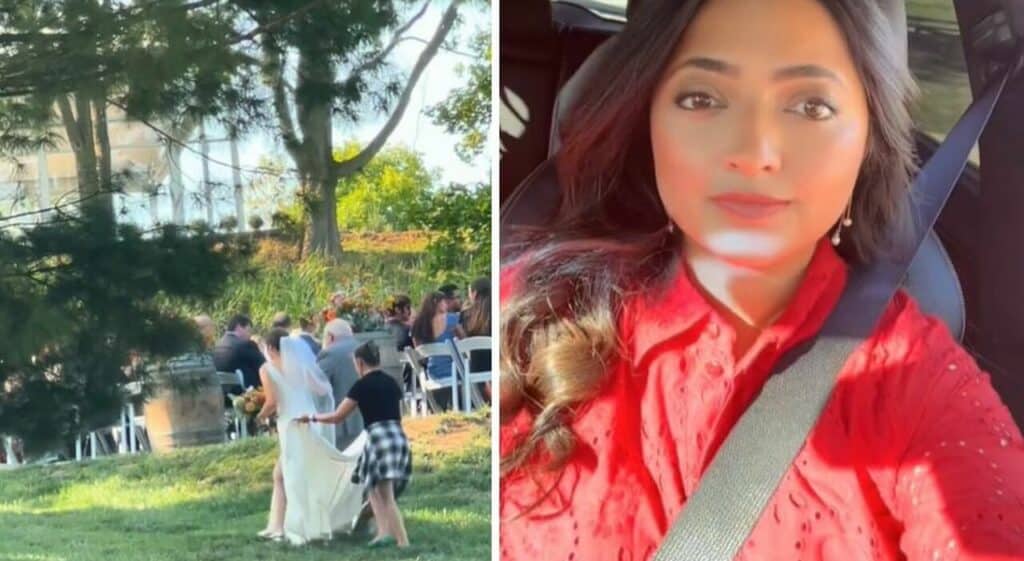 Arriva in ritardo al matrimonio dell'amica con 10 minuti di ritardo ma rimane in auto: il motivo