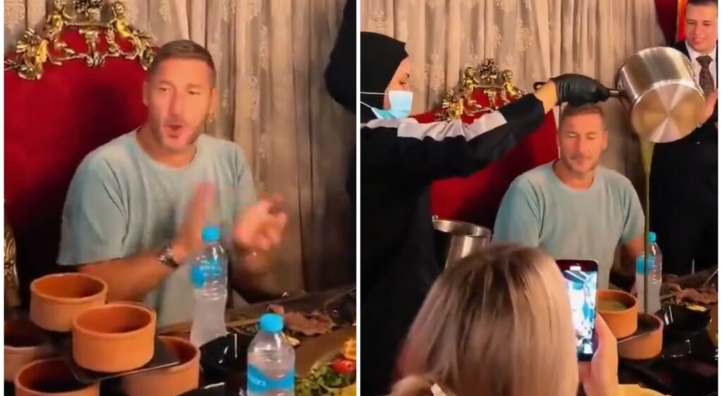 Francesco Totti in Egitto, la cena di lusso per lui e Noemi: il VIDEO