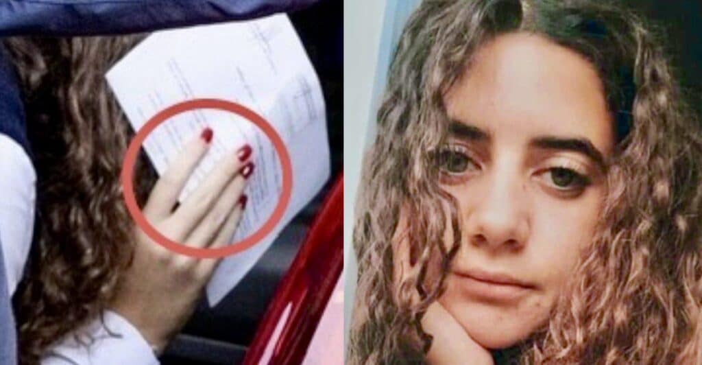 Chiara Petrolini e lo smalto rosso sulle unghie