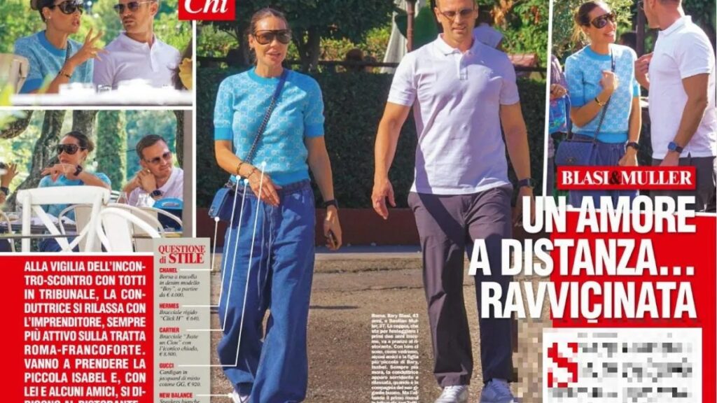 Ilary Blasi insieme a Bastian Muller, prima dell'incontro in tribunale con Totti