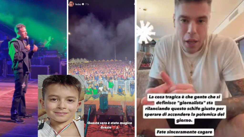 Fedez canta dopo la morte di Gioele