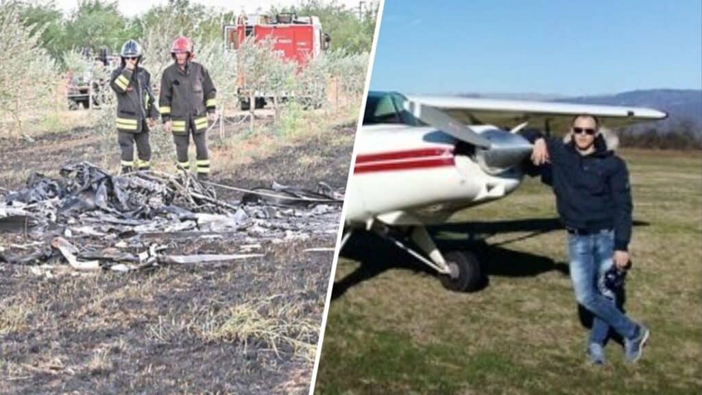 precipita aereo fiamme morta 15enne