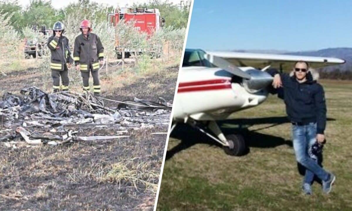 precipita aereo fiamme morta 15enne