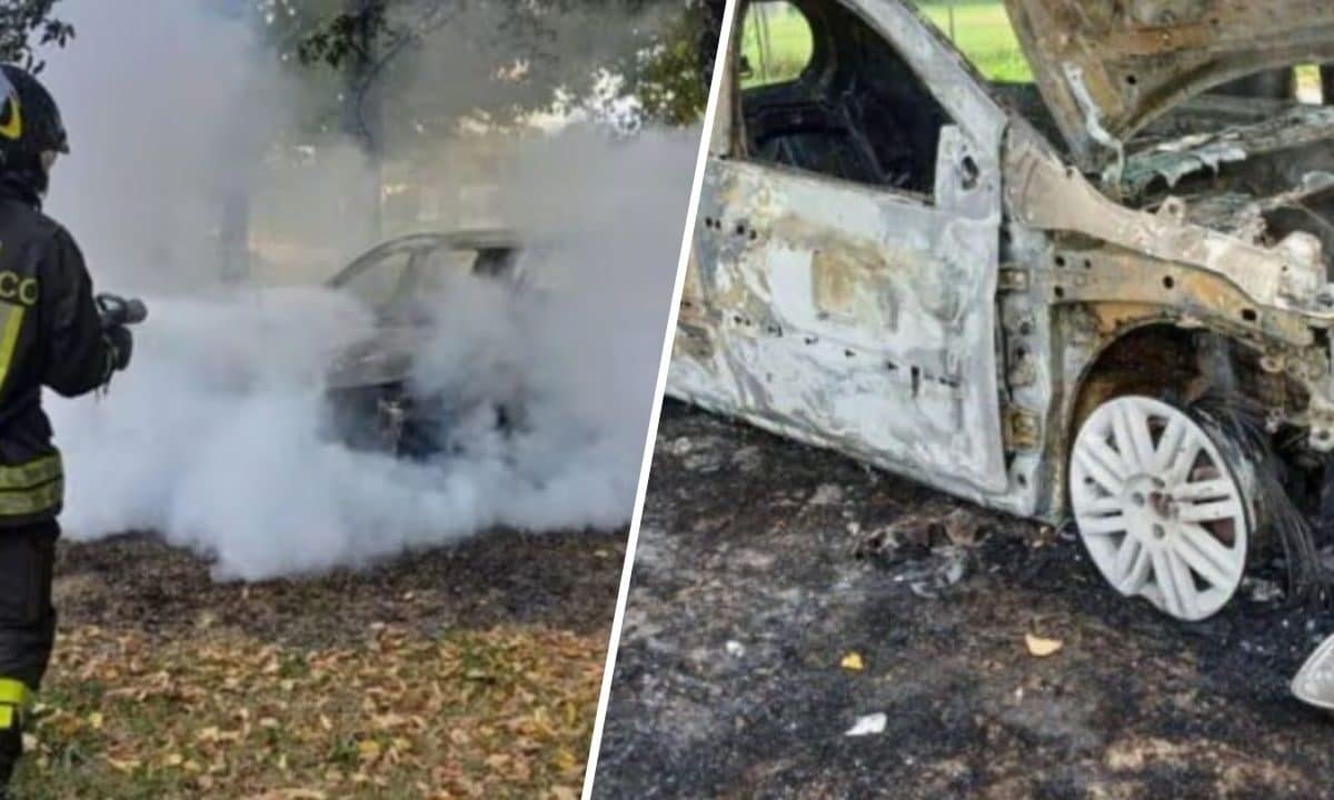 auto fiamme cadavere carbonizzato